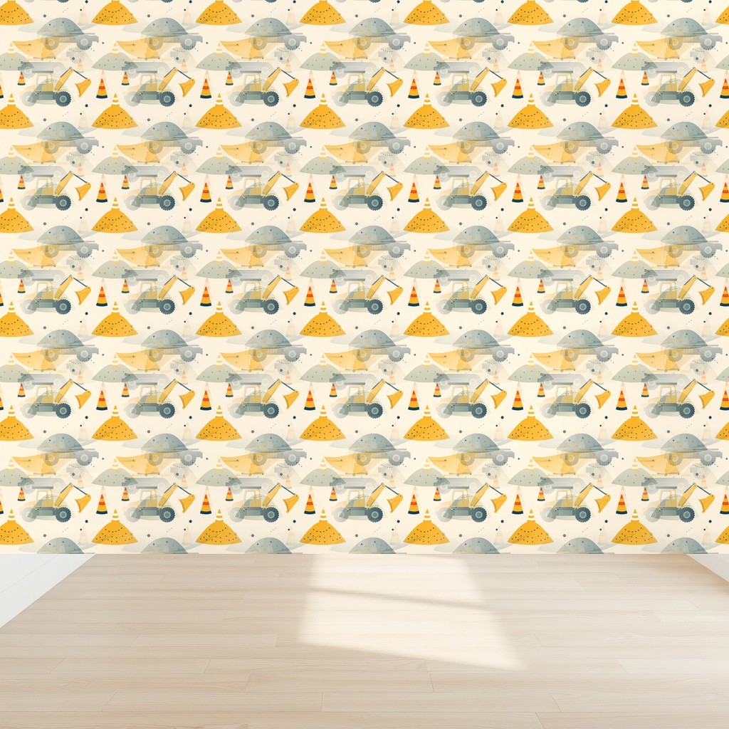 Trucks & Diggers — Mustard, Sage & Navy Kids Room in a nursery