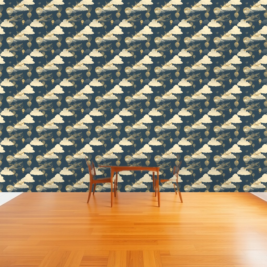 Vintage Airplanes — Navy & Mustard Retro Boys Nursery in a dining