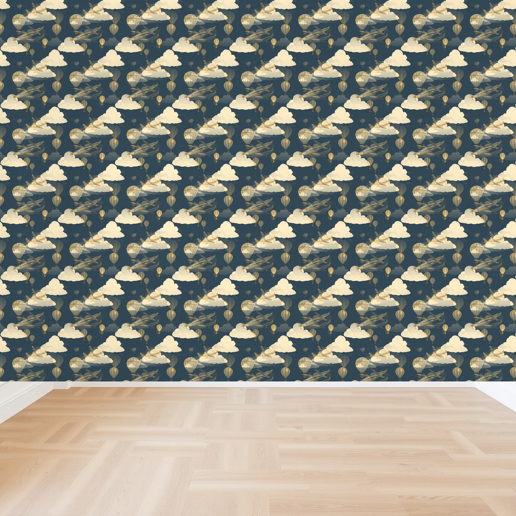 Vintage Airplanes — Navy & Mustard Retro Boys Nursery