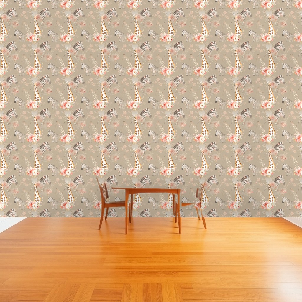 Blush Safari — Baby Animals & Florals Girls Nursery in a dining