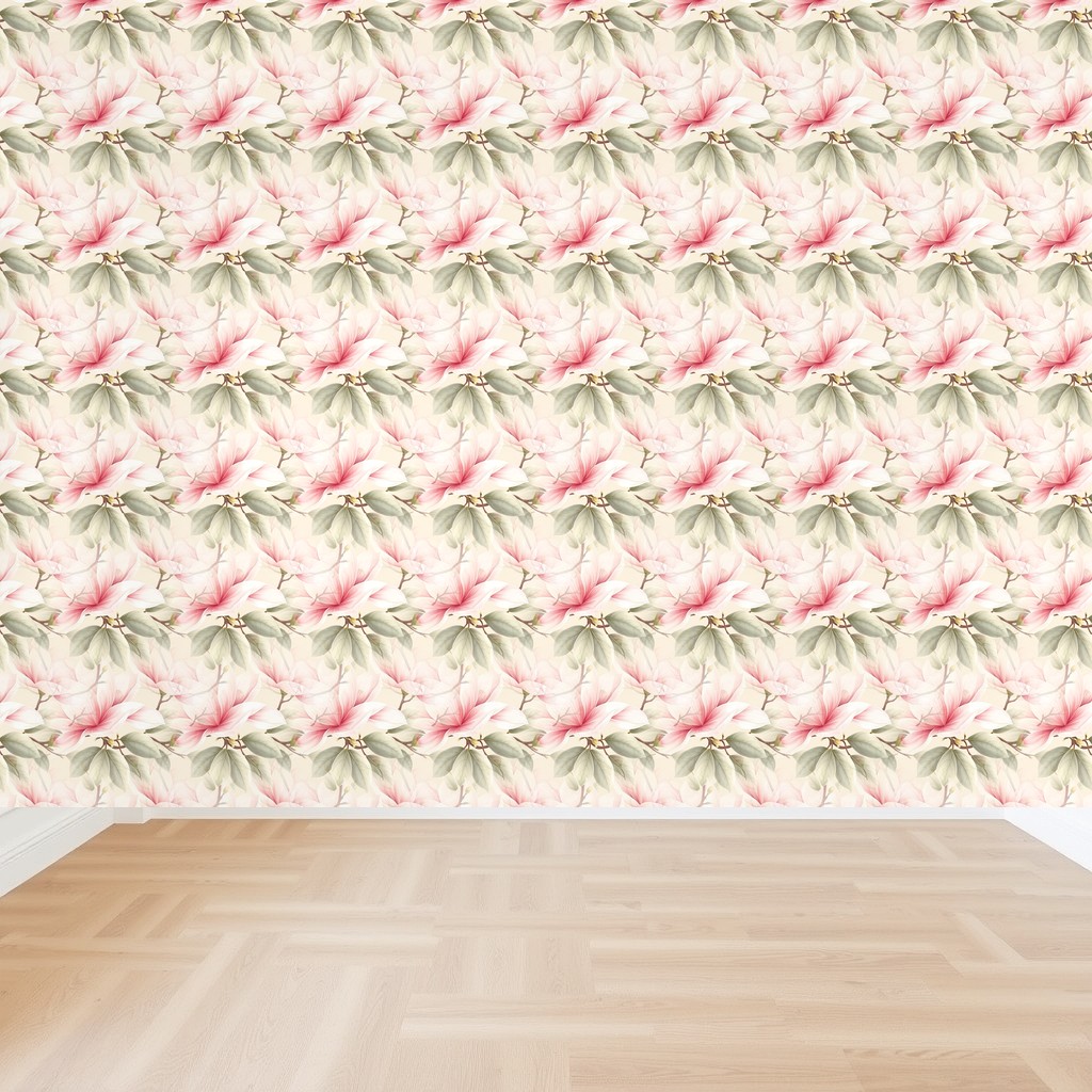 Magnolia Chinoiserie — Blush & Ivory Painterly Floral