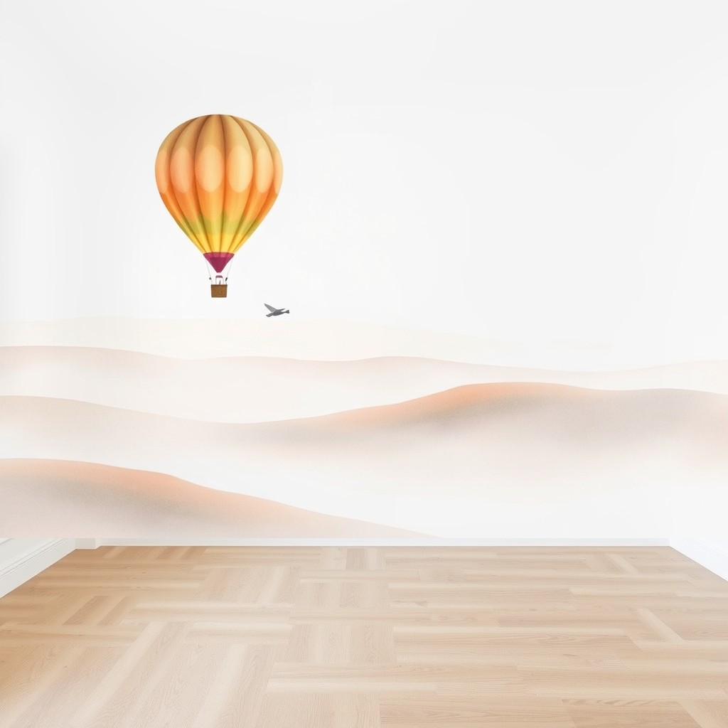Balloon Voyage — Dawn Sky Nursery Mural