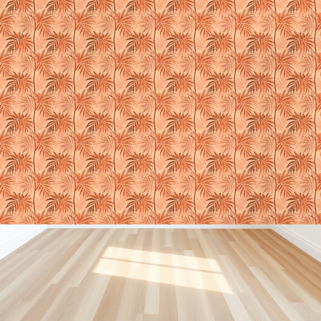 Matisse Palms — Terracotta & Clay Tropical Cutout Shapes in a bedroom